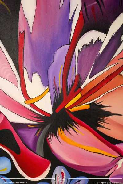 تابلو نقاشی رنگ روغن دختر زعفران سایز 100*70