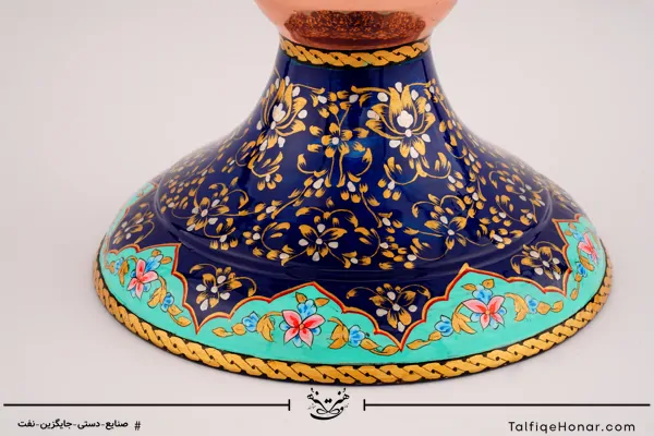 سنگاب مس تمام پرداز با ورق طلا سایز 28(10002)