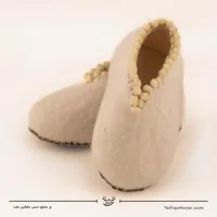 پاپوش نمدی  رنگ لیمویی سایز 21