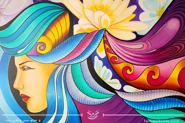  تابلو نقاشی رنگ روغن طرح گلی برای نیلوفر سایز 100*70