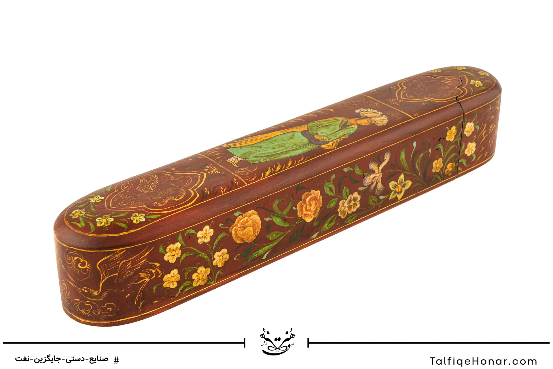  قلمدان چوب گردو نگارگری و گل و مرغ سایز33