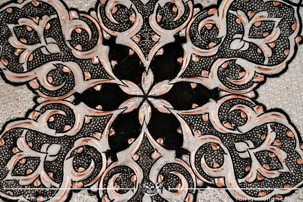 سینی مسی قلمزنی طرح اسلیمی قطر 25(10706)