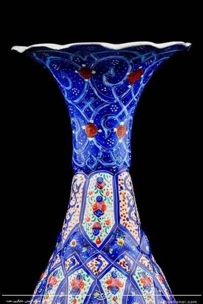 گلدان صراحی قلدار مینا کاری سایز 16 کد 002(10604)