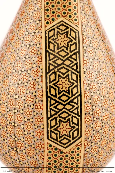 گلدان صراحی مس تمام خاتم سایز 25 کد 001(10482)