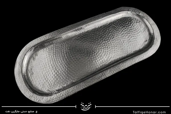 سینی مسی چکش کاری مدل لبه دار سایز 25*60