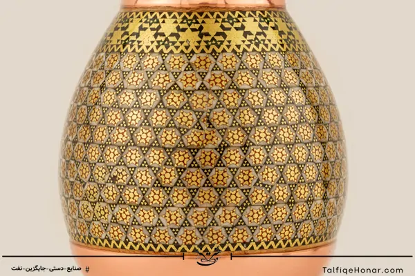 گلدان مس خاتم کاری سایز 25