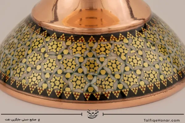 شکلات خوری مس خاتم کاری سایز 26 کد 002(10482)