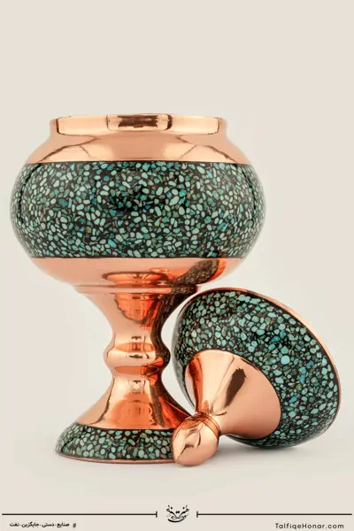 شکلات خوری مس فیروزه کوبی سایز 18 کد 001(10002)