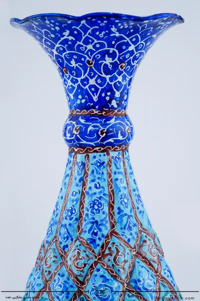 گلدان صراحی مینا کاری سایز 26 کد 002