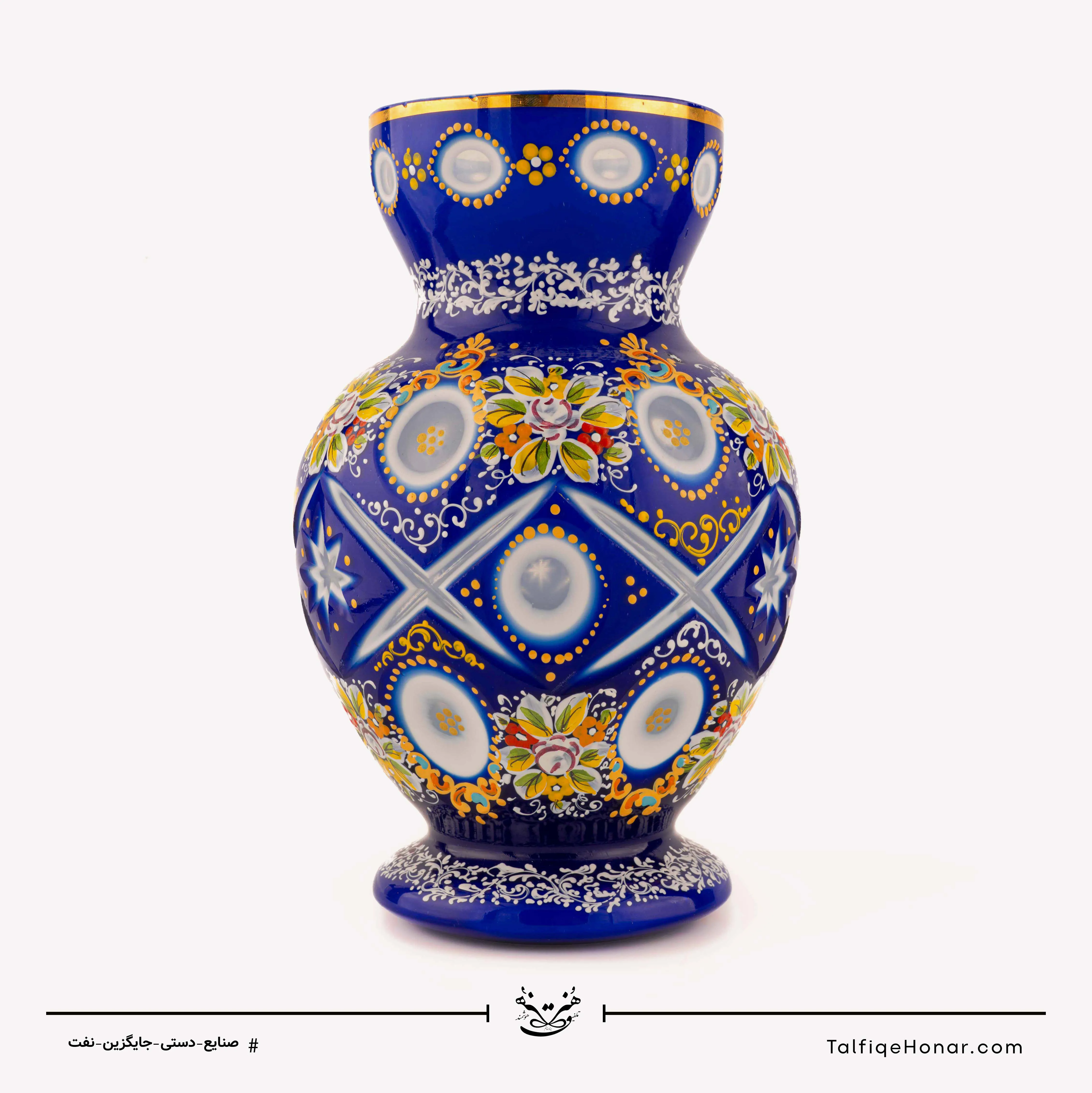 گلدان سه پوست لاجوردی سایز 25