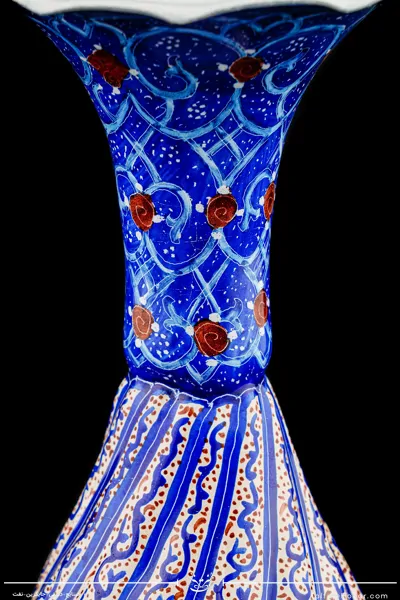 گلدان صراحی قلدار مینا کاری سایز 16 کد 003(10604)