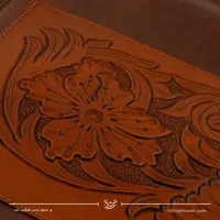 کیف دوشی زنانه حکاکی پاسپورتی طرح میرا رنگ قهوه ای سایز 25*30