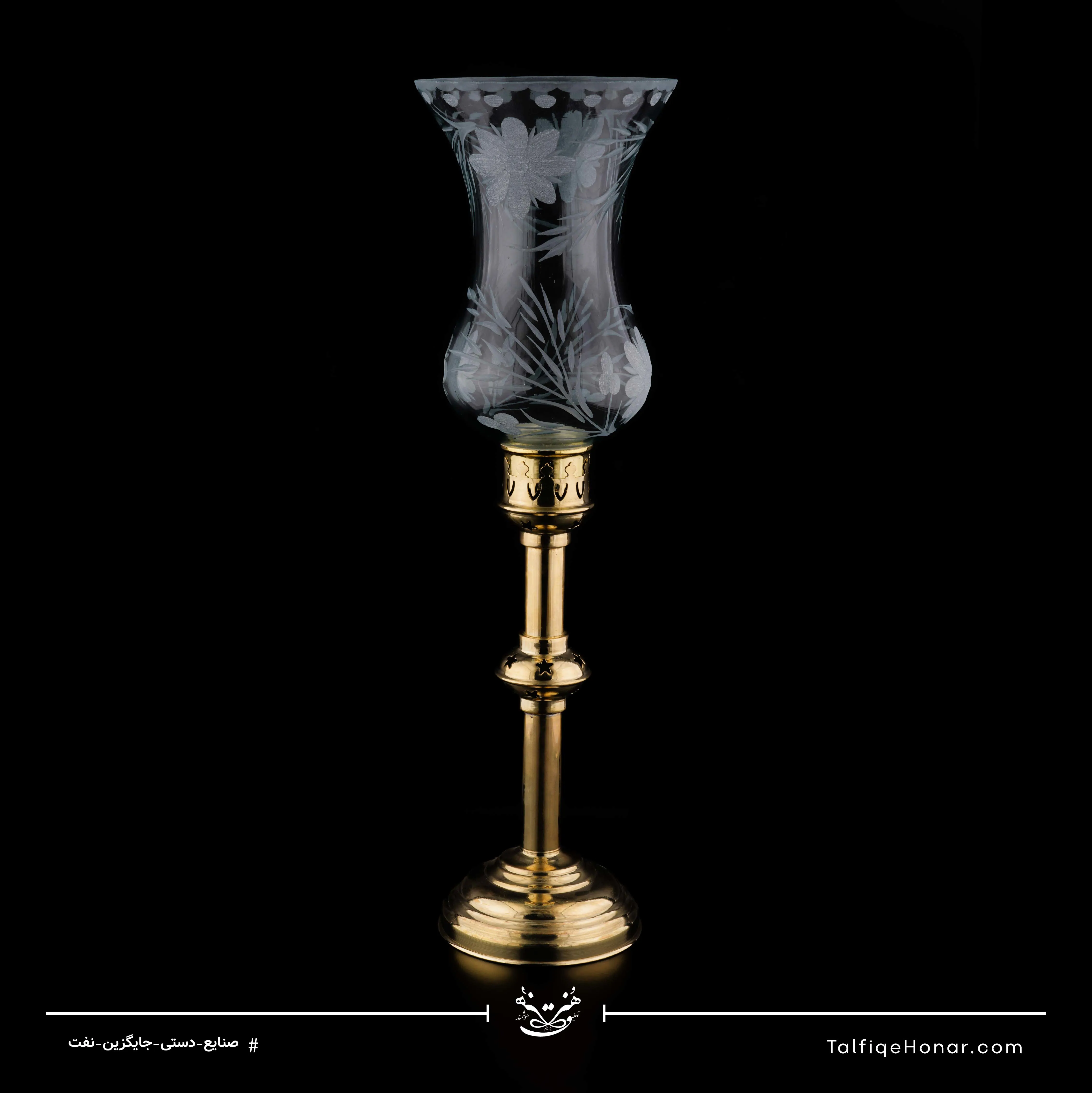 شمعدان لاله پایه برنجی سایز 50