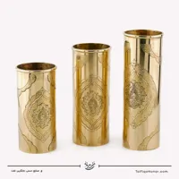 ست 3 تایی گلدان استوانه ای برنجی