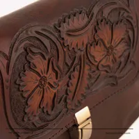 کیف دوشی زنانه حکاکی کلاسیک طرح هونو رنگ قهوه ای سایز 12*25