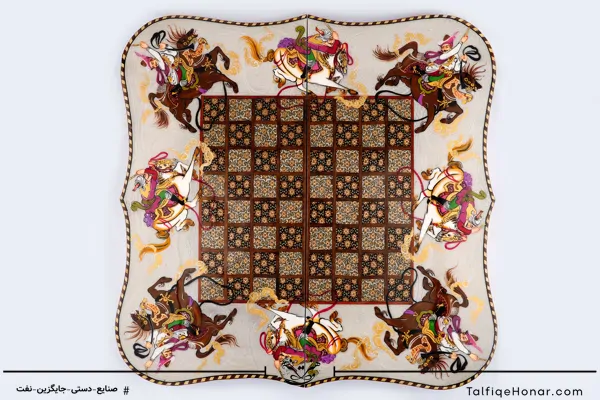 تخته نرد دالبری خاتم طرح چوگان (10002)