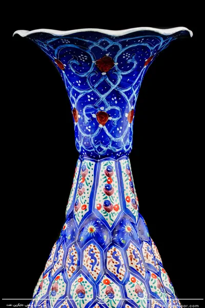 گلدان صراحی قلدار مینا کاری سایز 16 کد 001(10604)