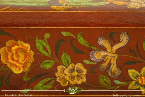  قلمدان چوب گردو نگارگری و گل و مرغ سایز33