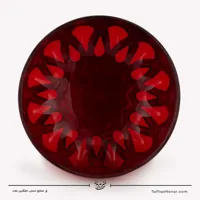 ظرف میوه خوری قلمزنی و آبگینه رنگ قرمز قطر 23