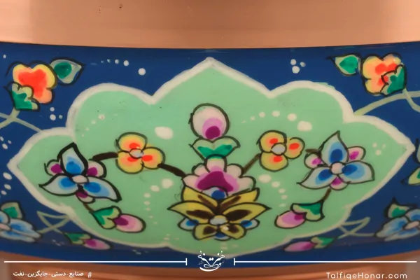 قندان سلجوقی مسی قلم زنی و پرداز سایز 17(10526)