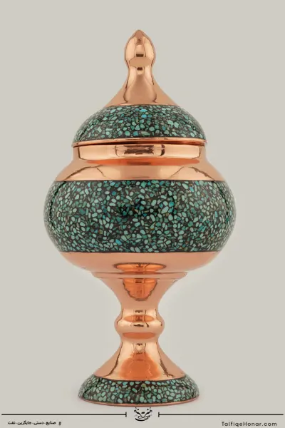 شکلات خوری مس فیروزه کوبی سایز 18 کد 001(10002)