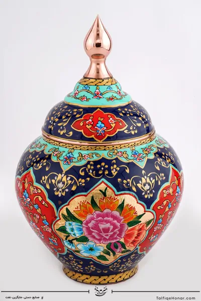 قندان سیبی تمام پرداز با ورق طلا سایز 23 کد 001(10482)