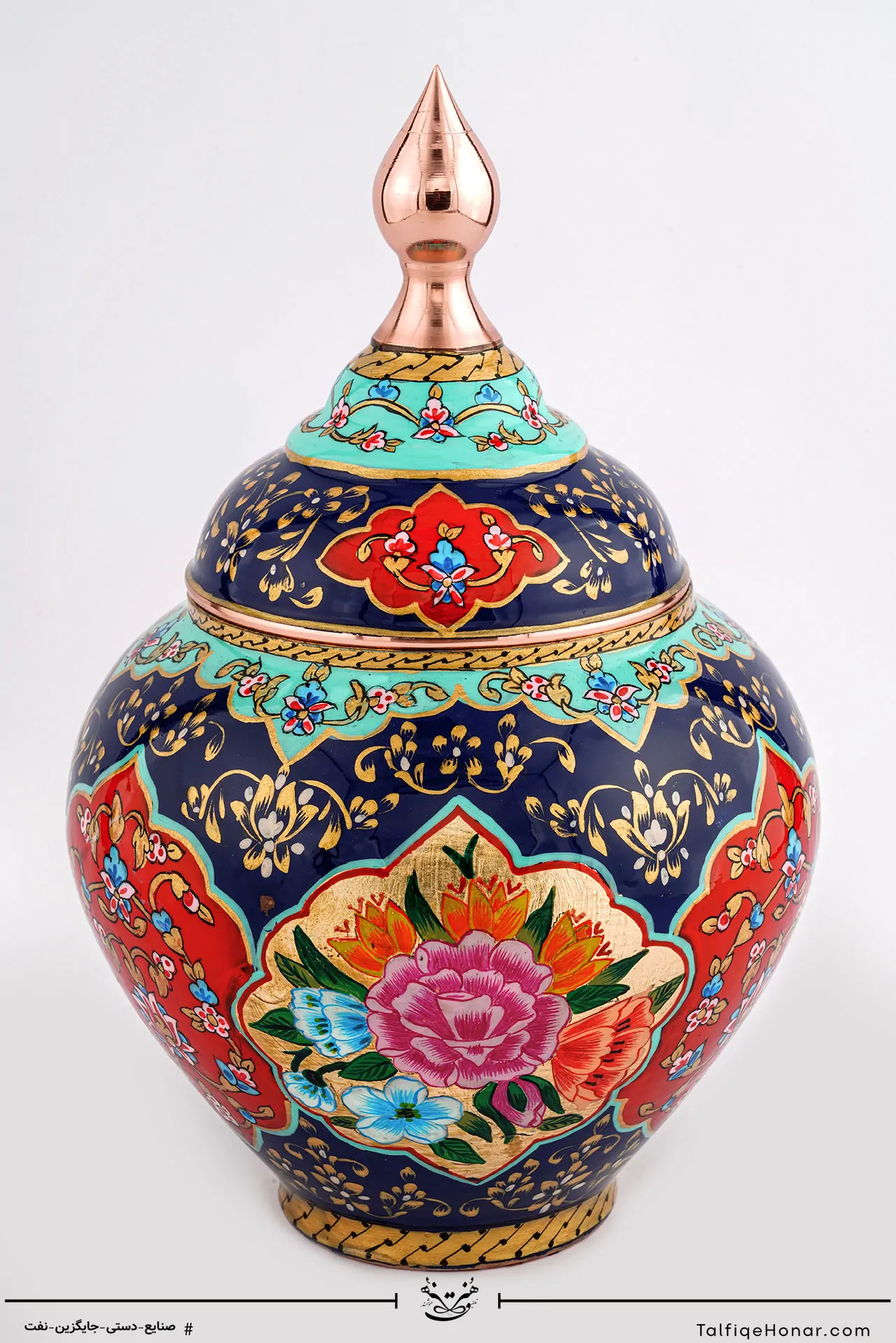 قندان سیبی تمام پرداز با ورق طلا سایز 23 کد 001(10482)