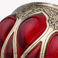 ظرف میوه خوری قلمزنی و آبگینه رنگ قرمز قطر 23