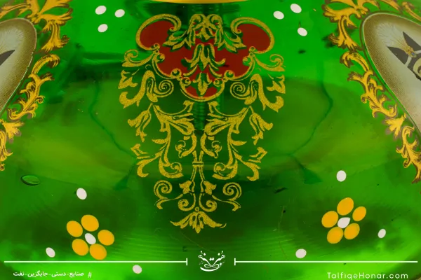 جفت لاله نوروز بلور تراش و نقاشی سبز سایز 15*15*64