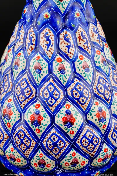 گلدان صراحی قلدار مینا کاری سایز 16 کد 001(10604)